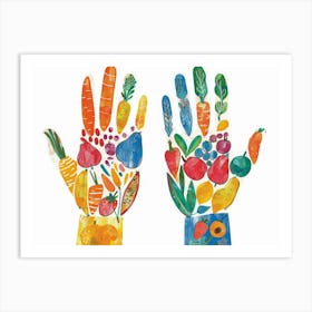 Hands With Fruits And Vegetables 1 Art Print