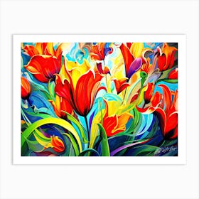 Tulip Abstract - Tulip Bouquet Art Print