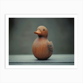 Duck On A Table Art Print