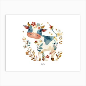 Little Floral Cow 2 Poster Art Print