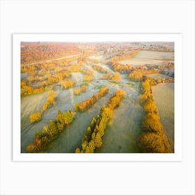 Autumn Field In Frost Art Print