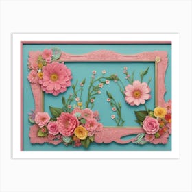 Frame With Flowers Art Print