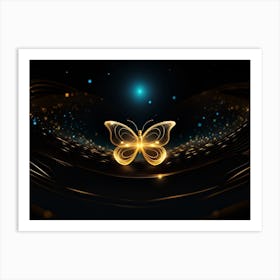 Golden Butterfly 28 Art Print