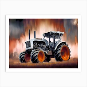 Tractor In The Field Art Print