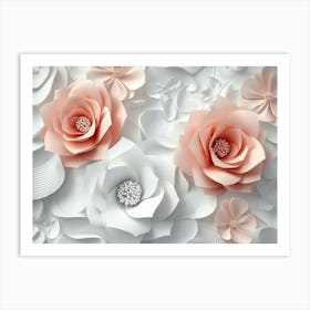 Paper Flower Wall Art 6 Art Print