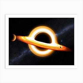 Gargantua - Black Hole and Milky Way Art Print