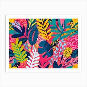 Tropical Leaves Seamless Pattern 7 Art Print