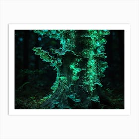 Ai Purple Bioluminescent Fungus On Tree 022206 Art Print