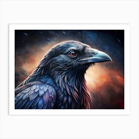 Raven Portrait Illustration Art Print