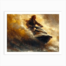 Washington's Waterborne Revolution: Crossing the Delaware on a Jet Ski Art Print