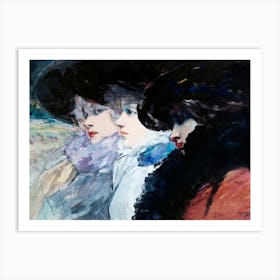 Three Women In Profile, Henry Somm Art Print