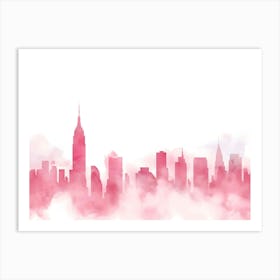 Pink City Skyline Art Print