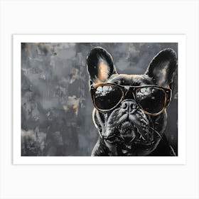 Frenchie Wearing Sunglasses 2 Art Print