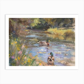 Ducks In The Stream Art Print