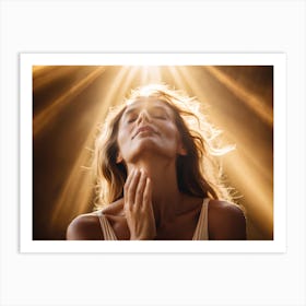 Meditating Woman Praying Art Print