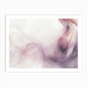 Girl With Pink Hair Art Print