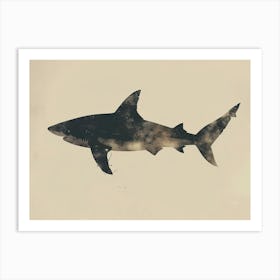 Wobbegong Shark Silhouette 4 Art Print