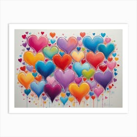 Heart Balloons Art Print