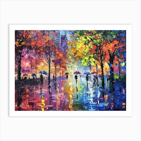 Rainy Day In The Park Art Print