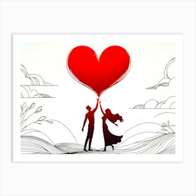 Creative Love And Relationship Illustration 44 Art Print