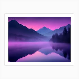 Purple Sky Over Lake Art Print