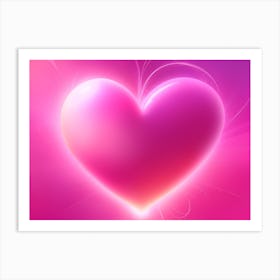 A Glowing Pink Heart Vibrant Horizontal Composition 45 Art Print