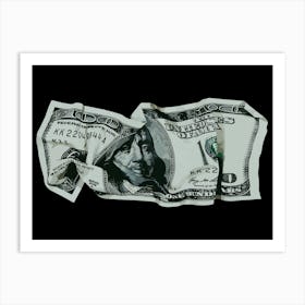 Crumpled $100 Bill Artwork Art Print