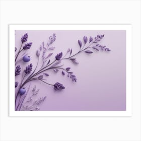 Lavender Flowers On A Purple Background Art Print