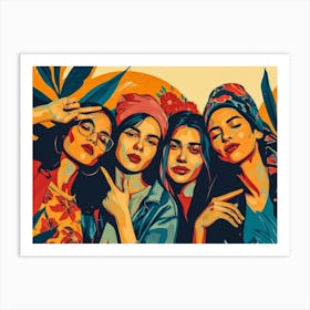 Four Women Posing Art Print
