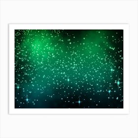 Tropical Green Shining Star Background Art Print