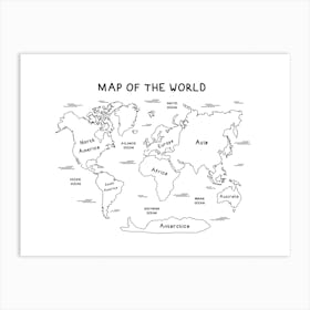 White Map Art Print