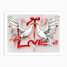 Love Doves Art Print