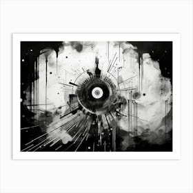 Enlightenment Abstract Black And White 1 Art Print