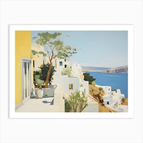 Oia Santorini - expressionism Art Print