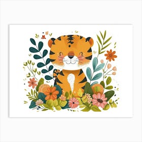 Little Floral Tiger 3 Art Print