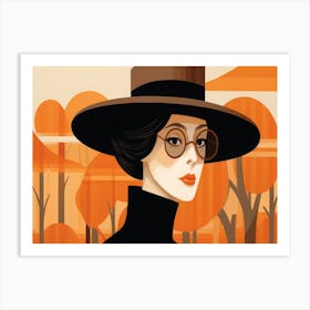 Woman In A Hat Art Print