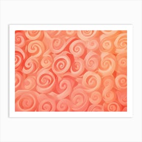 Abstract, Swirling Shapes In Shades Of Orange, Resembling Roses, Frosting, Or A Textured Background Art Print