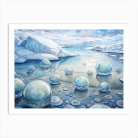 A Depiction Of Frozen Methane Bubbles Trapped Unde (1) Art Print