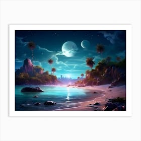 Beach At Night Art Print