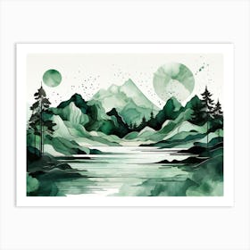 Landscape Watercolor Painting Art Print