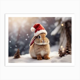 Santa Bunny Art Print