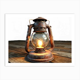 Old Rusty Lantern Art Print