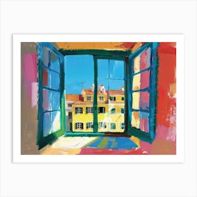 Lisbon From The Window View Painting 2 Art Print