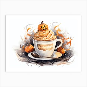 Halloween Coffee - clipart Art Print