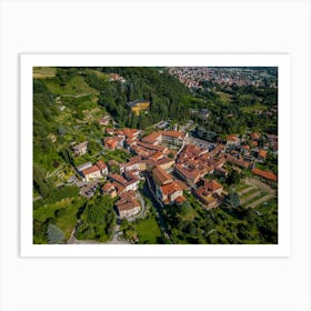 Aerial photography Of A Village Vercurago, Italia Art Print