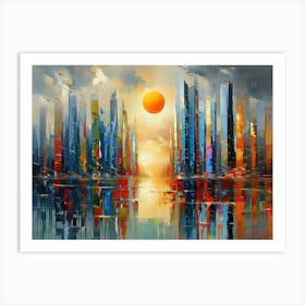 Megalopolis City Skyline Expressionism Art Print