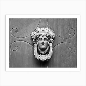 Queretaro Door Knocker Bw Art Print