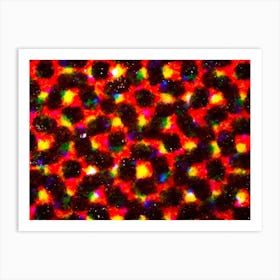 Abstract Ink Spot In Many Color Print On Flyer Paper Under The Microscope Art Print