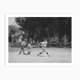 Batter Up At The Baseball Game Which Was Part Of The Fourth Of July Celebration At Vale, Oregon By Russely Art Print