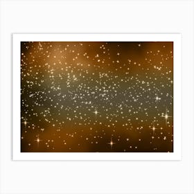 Golden Flow Shining Star Background Art Print